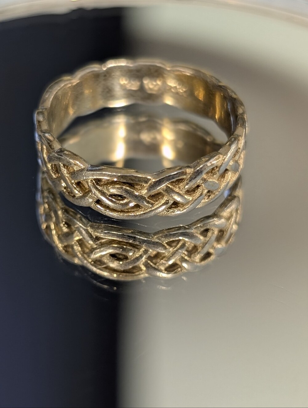 Unisex Vintage Sterling Silver 925 Celtic Braided Knot Ring Signed PSCL Sz 11